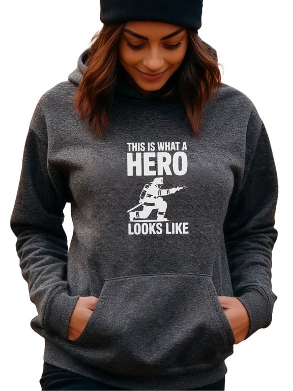Chic Firefighter Hoodie for Men and Women, Unisex Pullover Hooded Sweatshirt, Comfortable Cotton Poly Blend, Casual Everyday Wear