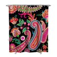 thumbnail image 1 of Chic Floral Boho Curtain 72x84 Inches, Quick-Dry Polyester with Plastic Rings, Artistic Paisley Retro Pattern for Bathrooms, 1 of 5