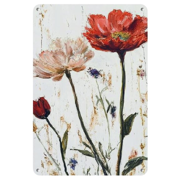 Chic Floral Iron Art Print - 8x12" Iron Wall Decor for Living Room, Bedroom, Office, and Kitchen - Frameless Modern Home Decoration