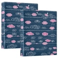 thumbnail image 1 of Chic Floral Stripes 12.4x10.6in PVC Round Ring Binder, D-Ring 3-Hole, Metal Clip, 200 Sheets, 1 of 10