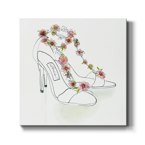 Chic Flower Heels-Premium Gallery Wrapped Canvas - Ready to Hang