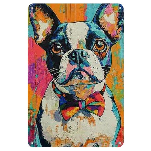 Chic French Bulldog Metal Wall Art - Vintage Style, Easy Hang Decor for Living Room, Bedroom & More