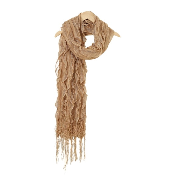 Chic Fringed Scarf Shawl with Multi-Layers and Tassel Edge, Perfect for Spring and Autumn