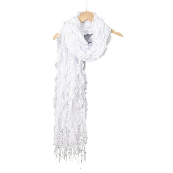 Chic Fringed Scarf Shawl with Multi-Layers and Tassel Edge, Perfect for Spring and Autumn