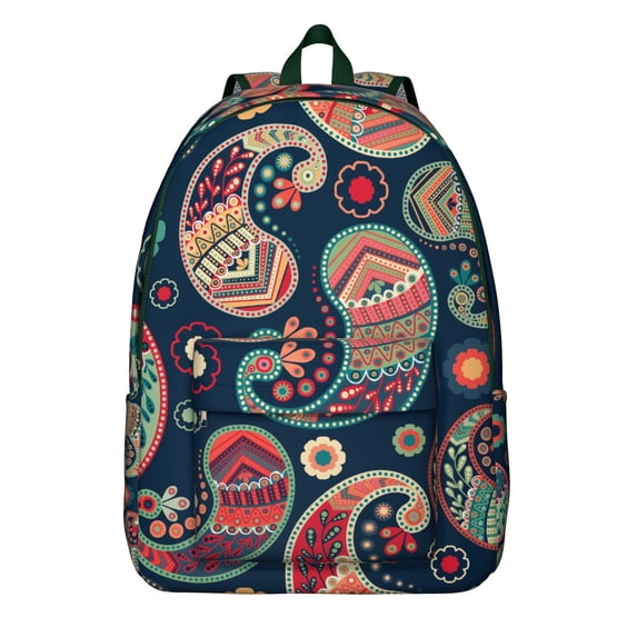 Chic and Functional Boho Paisley Backpack for College, Durable School Bookbag with Laptop Sleeve, Roomy Daypack for Students, Perfect Gift Idea for Women and Teens