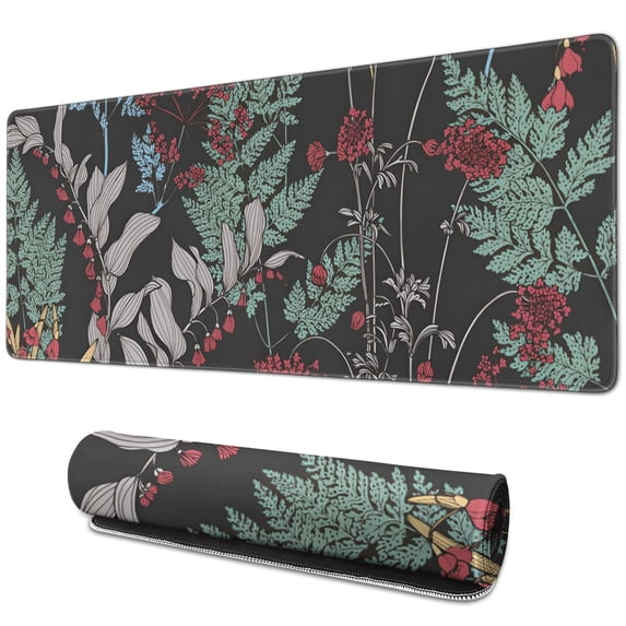 Chic & Functional Garden Flowers Mouse Mat - Soft, Portable, Non-Slip Rubber Base for Stability, Smooth Slide, Resistant to Splashes, Unique Design, Perfect for Computers, 31.5x11.8 Inch