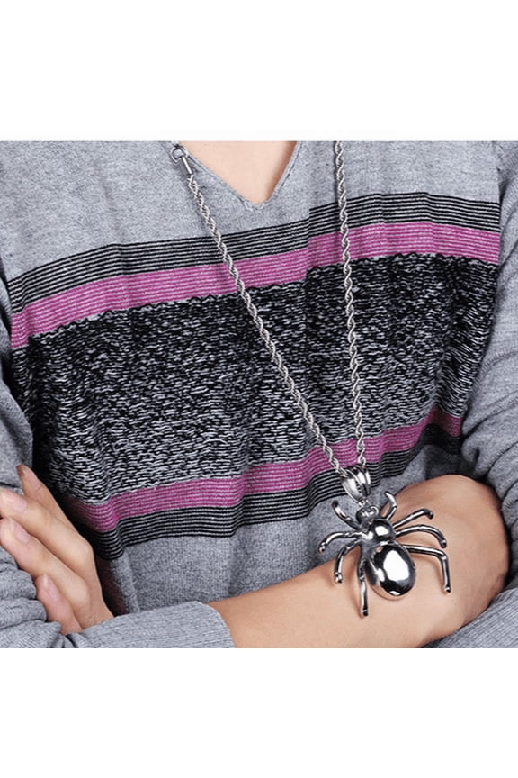 Chic Funny Spider 14K White Gold Pendant Necklace Punk Animals Necklace Charms Jewelry Accessories