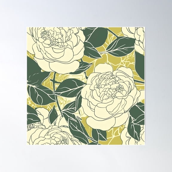 Chic Garden Botanica Poster Wall Art, Modern Wall Decor For Living Room Bedroom, 24x24 UNFRAMED