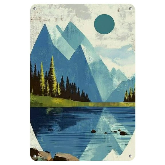 Chic Geometric Iron Wall Art, 8x12 inch - Frameless Metal Wall Decor for Home & Office, Modern Abstract Design, Perfect for Living Room, Bedroom, Bar, Cafe, or Kitchen