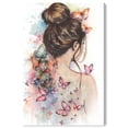 thumbnail image 1 of Chic Girl Butterflies Canvas Modern Boho Portrait Wall Art by Art Remedy, Gallery Wrapped, 30" x 45", 1 of 7