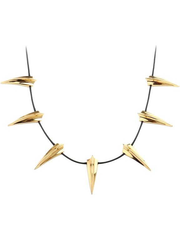 Chic Gold Stainless Steel Necklace for Black Cosplay New Wakanda King T'Challa Pendant Necklace Halloween Party