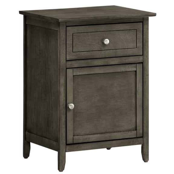 Chic Gray Nightstand | Storage for Small Items | Bedroom Setup