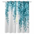 thumbnail image 1 of Chic Green Eucalyptus Blackout Curtains for Bedroom Living Room Darkening Curtains 90 Inch Summer Leaves Pastoral Plants Black Out Window Curtain Privacy Window Treatment Grommet Drapes 52"x90"x2, 1 of 9