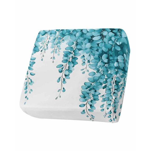 Chic Green Eucalyptus Sofa Couch Cushion Covers Washable, Removable Stretchable Sectional Couch Covers, Summer Leaves Pastoral Plants Slipcovers for L & T Shape Sofa Furniture Protector S Size 1 pc