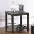 thumbnail image 1 of Chic Grey End Table With Tapered Leg Detail - 22 Inches High X Wide 20 Deep Stylish Rectangular Design And Checkerboard Storage Space, 1 of 4