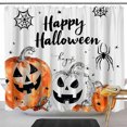 Chic Halloween Pumpkins & Spider s Shower Curtain Set Modern