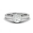 thumbnail image 1 of Chic Halo Ring for Women | 925 Sterling Silver | 1.044ct Round Moissanite Stone | Perfect First Date Gift, 1 of 10