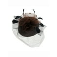 thumbnail image 1 of Chic Headwear Braid Pill Hat w/ Mesh Veil and Feathers - Brown, 1 of 1