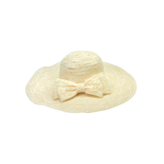 Chic Headwear Floppy Hat w/ Back Bow - Ivory