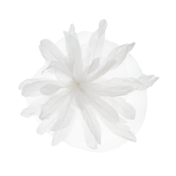 Chic Headwear Large Derby Statement Veil Fascinator - White