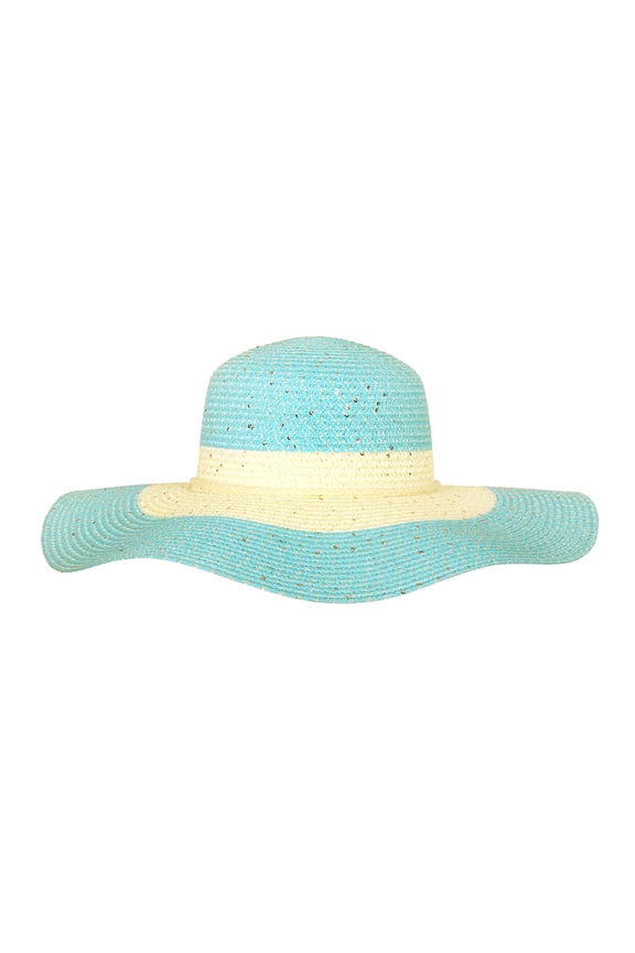Large Paper Braid Floppy Sun Hat - Turquoise