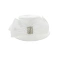 thumbnail image 1 of Chic Headwear Medium Braid Bow Hat w/ Stone - White, 1 of 1