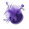 thumbnail image 1 of Chic Headwear Mesh Feathered Flower 50s Mini Hat - Purple, 1 of 1