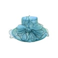 thumbnail image 1 of Chic Headwear Organza Floppy Church Hat - Turquoise, 1 of 1