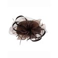 thumbnail image 1 of Chic Headwear Satin Braid Pill Box w/ Mesh and Feathers - Brown, 1 of 1