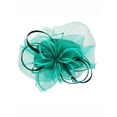 thumbnail image 1 of Chic Headwear Satin Braid Pill Box w/ Mesh and Feathers - Green, 1 of 1