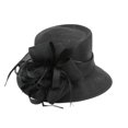 thumbnail image 1 of Chic Headwear Small Brim Derby Flax Fabric Hat - Black, 1 of 1