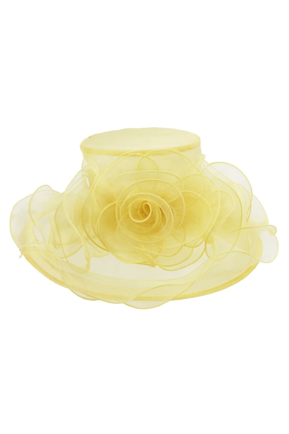 Small Brim Ruffle Organza w/ Rose Center - Gold