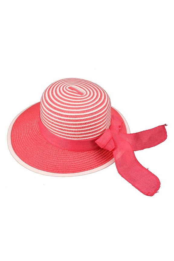 Swirl Paper Braid Sun Hat - Fuchsia