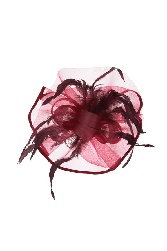 Wild Feather Loop Mesh Satin Trim - Burgundy