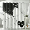 Chic Heart Design Marble Shower Curtain Elegant Bathroom Decor High