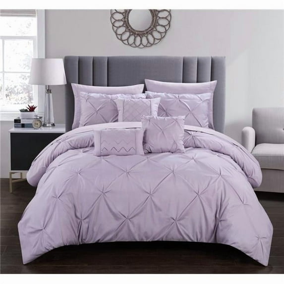 Chic Home CS4745-US 10 Piece Zita Comforter Set - Lavender, Queen Size