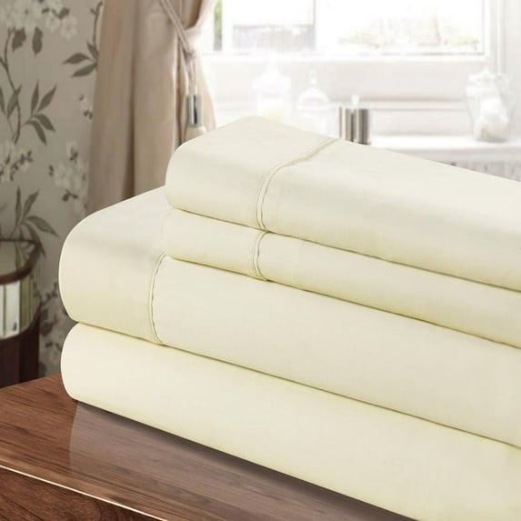 Chic Home 100% Cotton 300T Sheet Set Beige