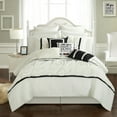 thumbnail image 1 of Chic Home 16 Piece Ash Floral Pinch Pleat Ruffled Designer Embellished Comforter Set With sheet set, 1 of 5
