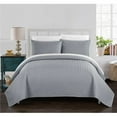 thumbnail image 1 of Chic Home  2 Piece Beiler Quilt Cover Set Geometric Chevron Quilted Bedding with Decorative Pillow - Silver - Twin, 1 of 1