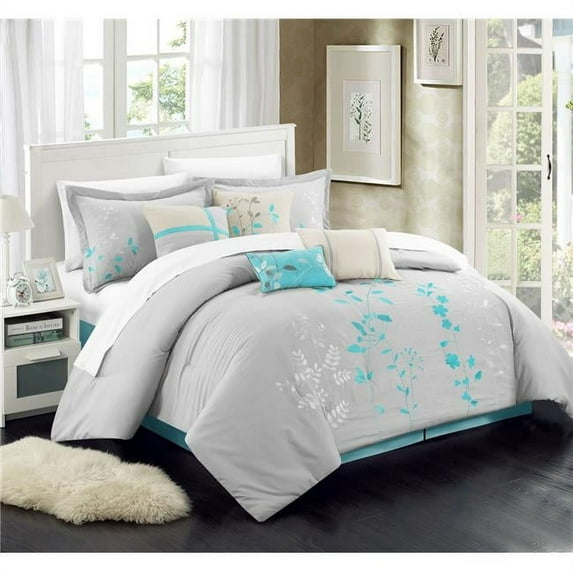 Chic Home 12 Piece Prom Queen Comforter, Turquoise