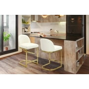 Chic Home Airlie PU Leather Upholstered Half-Moon Counter Stool