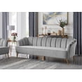 thumbnail image 1 of Chic Home Aisha Velvet Upholstered Vertical Channel Tufted Sofa, Grey, 1 of 1