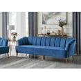 thumbnail image 1 of Chic Home Aisha Velvet Upholstered Vertical Channel Tufted Sofa, Navy, 1 of 7