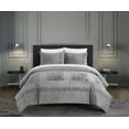 thumbnail image 1 of Chic Home Amyra 7-Piece Embossed Mandala Micromink Bed in a Bag Comforter Set, King, Gray, 1 of 2