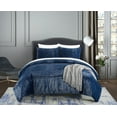 thumbnail image 1 of Chic Home Amyra 7-Piece Embossed Comforter Set, King, Navy, 1 of 2