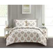 Chic Home Annalise 2-Piece Floral Duvet Cover Set, Twin, Taupe