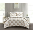 thumbnail image 1 of Chic Home Annalise 7-Piece Floral Duvet Cover Set, King, Taupe, 1 of 2