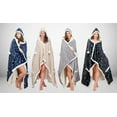 thumbnail image 1 of Chic Home Ansen Snuggle Hoodie Leaf Pattern Metallic Print Robe Cozy Super Soft Ultra Plush Micromink Sherpa Lined Wearable Blanket with 2 Pockets Hood Button Closure - 51x71” Beige, 1 of 3