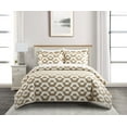 thumbnail image 1 of Chic Home Arthur 5 Piece Quilt Set Contemporary Geometric Hexagon Pattern Print Design Bed In A Bag Bedding - Sheets Pillowcase Pillow Sham Included, Twin, Beige, 1 of 2