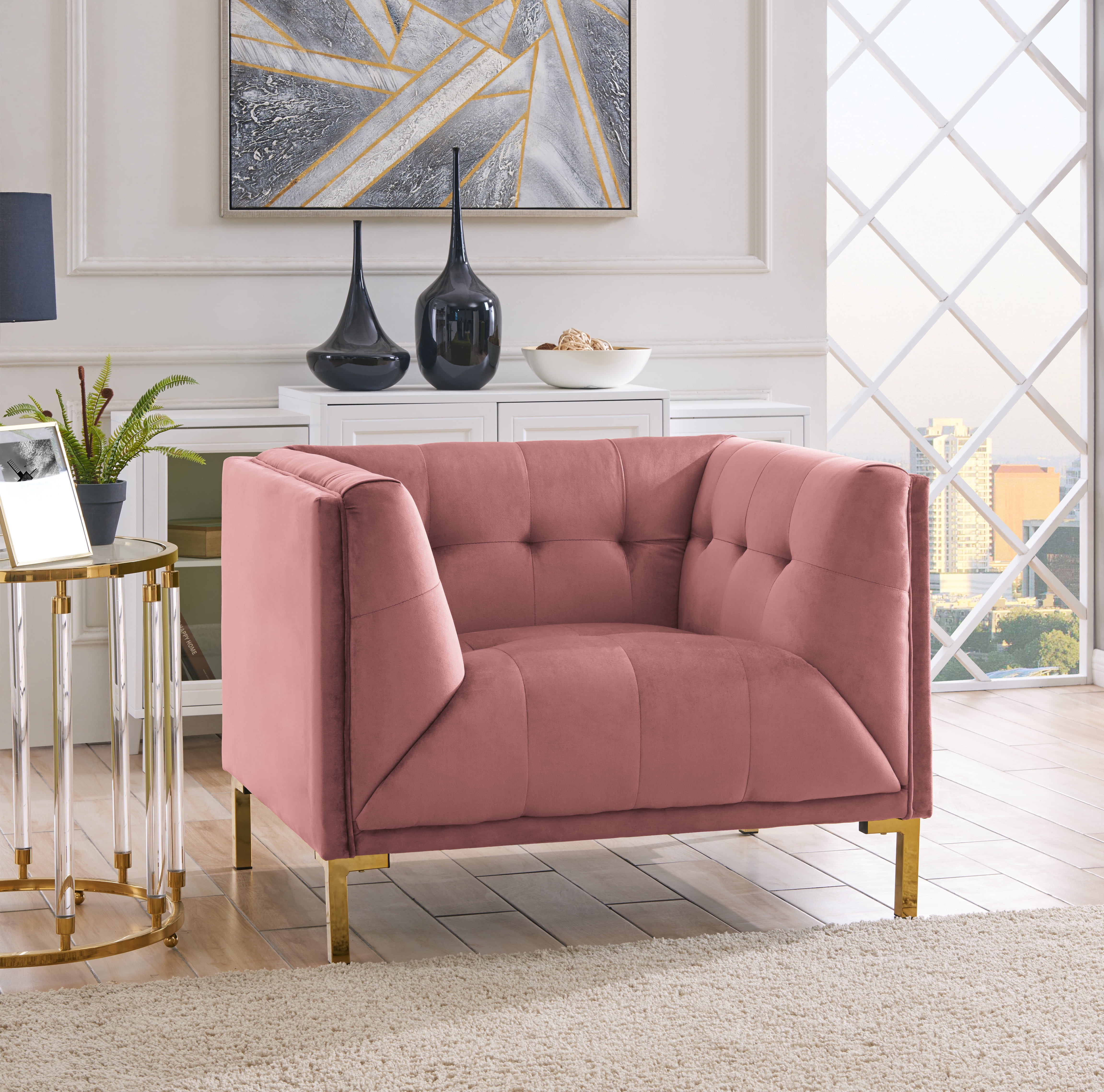 Velvet tufted bench clearance cushion